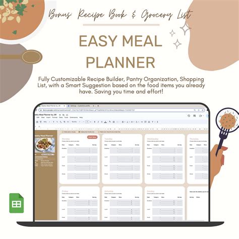 Digital All In One Meal Planner Pantry Organization Grocery Etsy