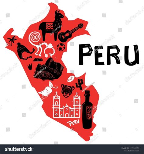 Vectorial Hand Drawn Stylized Map Peru Stock Vector Royalty Free 2275561153 Shutterstock