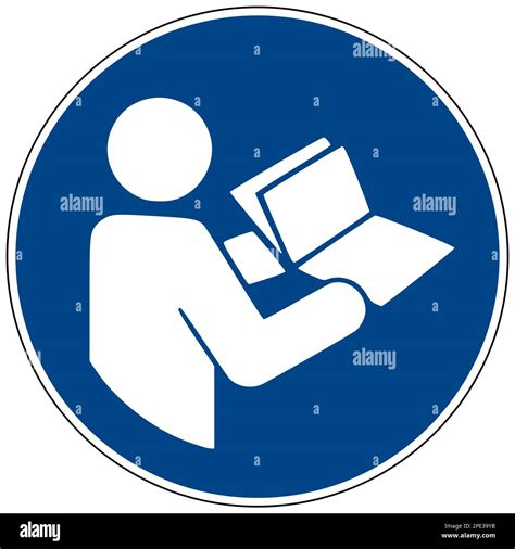 Iso 7010 Refer To Instruction Manual Sign Stock Photo Alamy