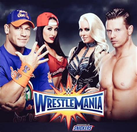 Wwe Wrestlemania 33 John Cena And Nikki Bella Vs Miz And Maryse Winner John