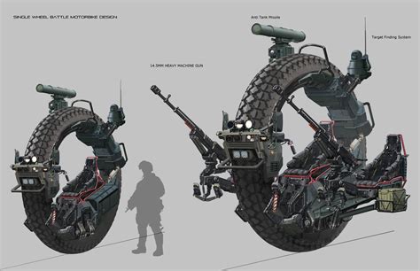 From the back of the 2017 card: single wheel motorbike, Longque Chen on ArtStation at ...