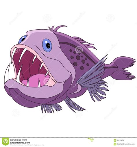 Angler Fish Attracts Prey Cartoon Vector 29592861