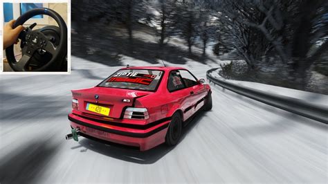 Bmw E Snow Drifting Assetto Corsa Steering Wheel Gameplay Youtube