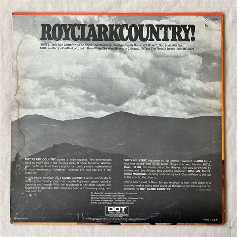 Roy Clark Roy Clark Country 1972 Vinyl Lp Dot Records Dos 25997 Vg