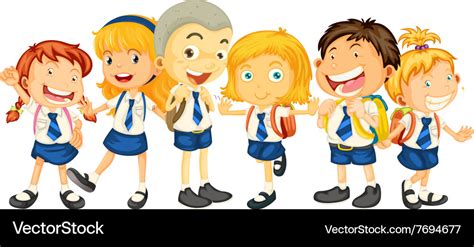 Boys And Girls In School Uniform Royalty Free Vector Image