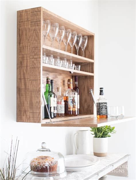 How To Make A Diy Wall Mounted Bar Cabinet Hazel Gold Designs