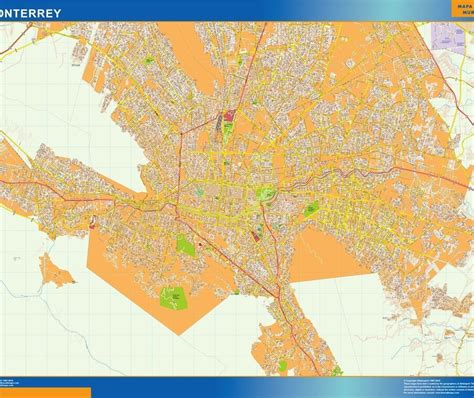 Mapa Monterrey Digital Maps Netmaps Uk Vector Eps And Wall Maps