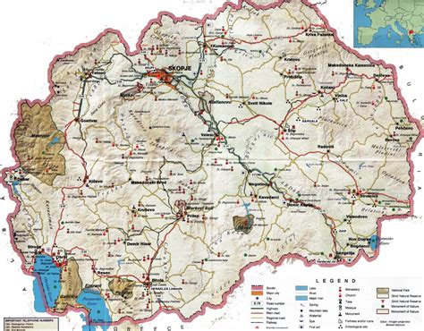 Detallado Mapa Turístico De Macedonia Macedonia Europa Mapas Del