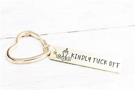 Mature Kindly Fuck Off Keychain Funny Adult Keychains Swear Etsy