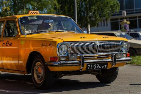 Old Soviet Car Gaz 24 Yellow Car Of Volga Brand As A Taxi Editorial