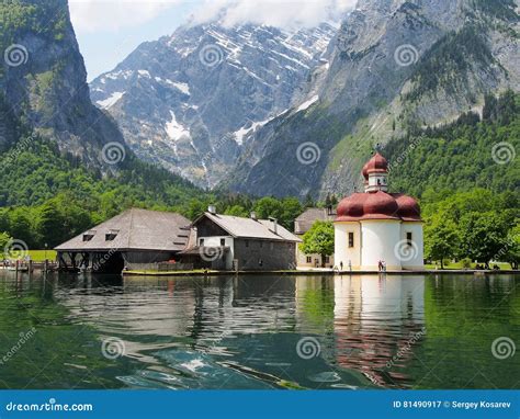 Mountains And Lake Konigssee In The Bavarian Alps Near Berchtesgaden