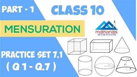 Detailed answers of all the questions in chapter 7. Class 10 | Geometry | Mensuration | Practice set 7.1 ...