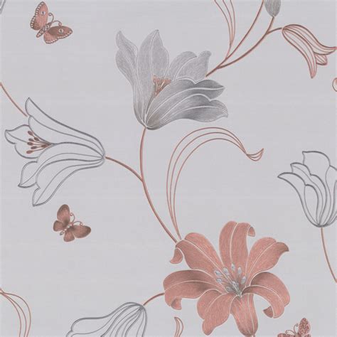Muriva Couture Amelia Floral Vinyl Wallpaper 701410