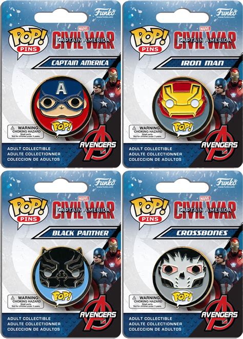 The Blot Says Captain America Civil War Pop Enamel Pins By Funko