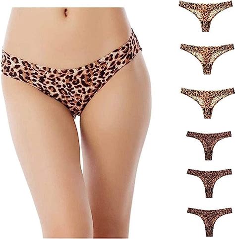 Leopard G String Thongs For Women Crotchless Seamless Ladies Panties Underwear Lingerie