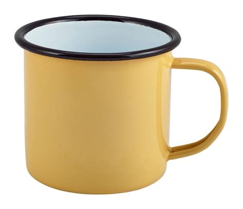 Enamel Mug Yellow 36cl125oz Catering Products Direct
