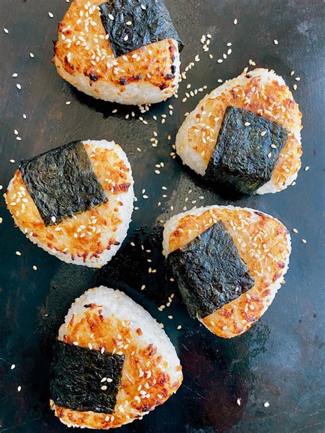 Yaki Onigiri Grilled Japanese Rice Balls With Pickled Shiitakes
