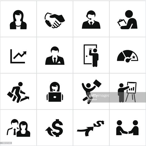 Black Sales Occupation Icons Vector Art Getty Images