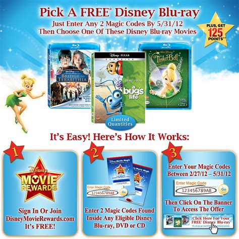 I had a bunch of points and one day i logged in to add a movie and had zero. Disney Movie Rewards: Free Blu-ray When You Enter 2 Magic ...