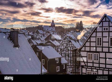 Good Old Germany Freudenberg With Snow Stock Photo Alamy