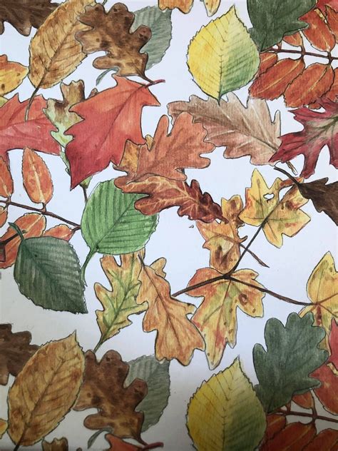 Autumn Leaves Wrapping Paper Eco Wrapping Paper Etsy