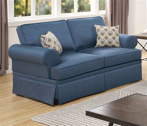 Classic Comfort Cozy Living Room 2pc Sofa Set Sofa And Loveseat Blue