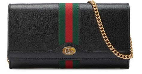Gucci Ophidia Leather Continental Wallet On A Chain In
