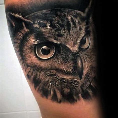 40 Realistic Owl Tattoo Designs For Men Nocturnal Bird Ideas