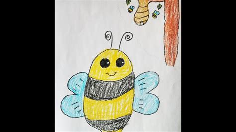 8 Year Old Girl Teaching How To Draw Easy And Cute Honeybee For Kids