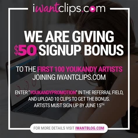 Iwantclips Welcomes Youkandy Artists With A 50 Bonus To Join