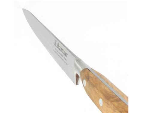 Filet Knife 8 In Carbon Steel Olive Wood Handle Professional