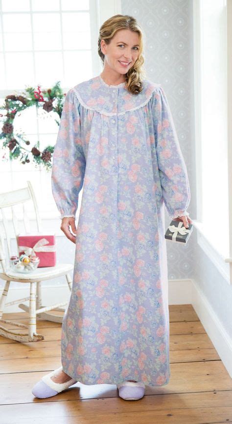 Long Cotton Flannel Granny Nightgown Ooolala Pinterest Nightgown Flannels And Cotton