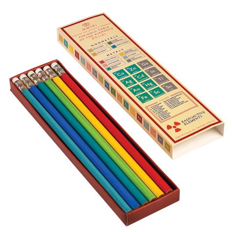6 Pencils In Periodic Table Box Rex London Dotcomtshop
