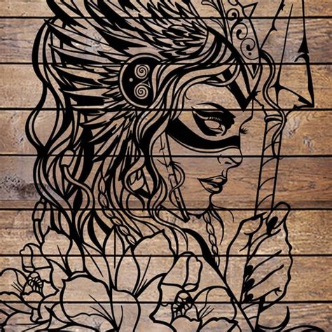 png svg file valkyrie viking warrior woman stencil for cricut etsy uk