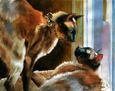 Siamese Watercolor By Rachel Parker Ego Alterego