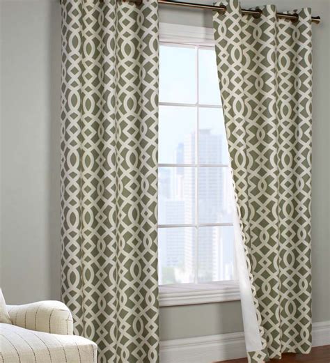 95l Thermalogic Trellis Grommet Top Insulated Curtains Khaki