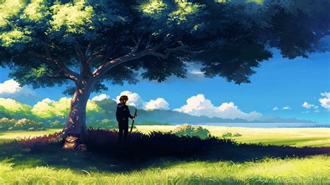 1920x1080 Anime Scenery Boy Under Tree Anime Scenery Wallpapers