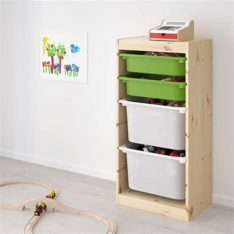 The frame comes with guide rails, so you can place boxes and shelves where you want them, and change them any time. TROFAST Storage combination with boxes - light white ...