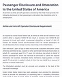 Passenger Disclosure and Attestation to the United States of America ...