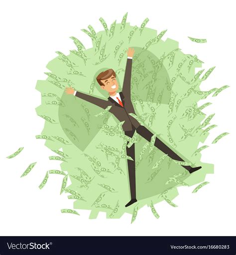 Happy Rich Successful Businessman Character Vector Image