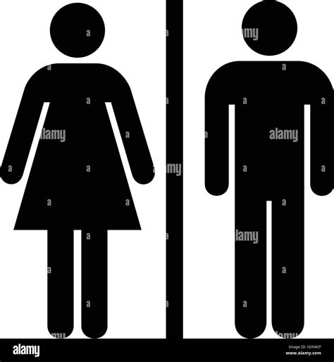 Restroom Sign A Man And A Lady Toilet Sign People Icons Black