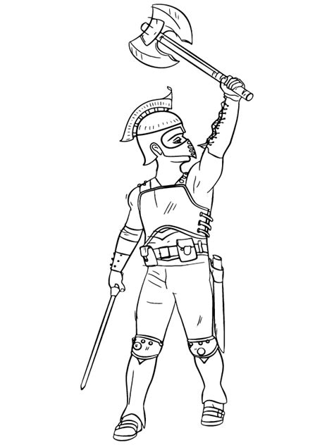 Greek God Ares With Shield And Sword Coloring Page Free Printable