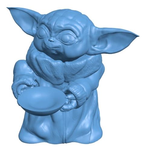 Baby Yoda With Soup B003471 File Stl Free Download 3d Model For Cnc And