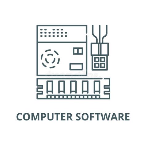 Computer Software Line Icon Vector Computer Software Outline Sign