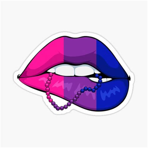 womens bisexual lip biting lgbt q cool subtle bi pride flag colors sticker for sale by