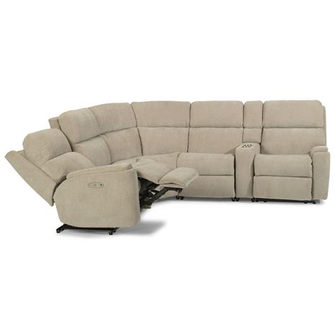 Flexsteel Rio Casual 6 Piece Power Reclining Sectional With Power
