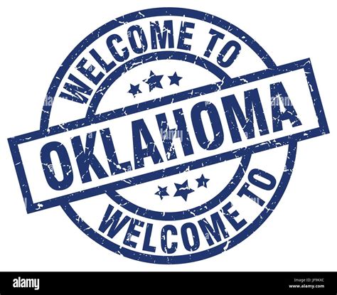 Welcome To Oklahoma Blue Stamp Stock Vector Image And Art Alamy