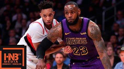 Lebron james of the los angeles lakers drives the ball during the first half against the portland trail. Los Angeles Lakers vs Portland Trail Blazers Full Game ...