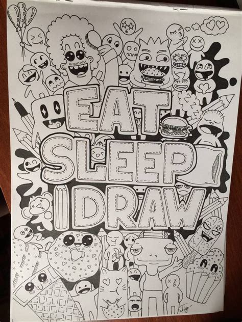 Doodle Eat Sleep Draw By Natalia Pokrovskaya By Nataliapokrovskaya