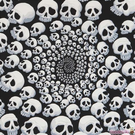A Bunch Of Skulls That Are In The Shape Of A Circle On A Black Background